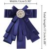 imageAllegra K Womens Pretied Bowknot Beads Bow Tie Elegant Large Ribbon BroochBlue