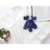 imageAllegra K Womens Pretied Bowknot Beads Bow Tie Elegant Large Ribbon BroochBlue
