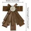 imageAllegra K Womens Pretied Bowknot Beads Bow Tie Elegant Large Ribbon BroochBrown