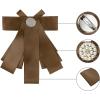 imageAllegra K Womens Pretied Bowknot Beads Bow Tie Elegant Large Ribbon BroochBrown