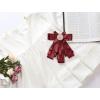 imageAllegra K Womens Pretied Bowknot Beads Bow Tie Elegant Large Ribbon BroochDark Red