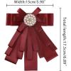 imageAllegra K Womens Pretied Bowknot Beads Bow Tie Elegant Large Ribbon BroochDark Red