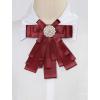 imageAllegra K Womens Pretied Bowknot Beads Bow Tie Elegant Large Ribbon BroochDark Red
