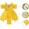 imageAllegra K Womens Pretied Bowknot Beads Bow Tie Elegant Large Ribbon BroochGolden Yellow
