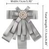 imageAllegra K Womens Pretied Bowknot Beads Bow Tie Elegant Large Ribbon BroochGrey