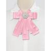 imageAllegra K Womens Pretied Bowknot Beads Bow Tie Elegant Large Ribbon BroochLight Pink