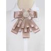 imageAllegra K Womens Pretied Bowknot Beads Bow Tie Elegant Large Ribbon BroochPink