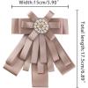 imageAllegra K Womens Pretied Bowknot Beads Bow Tie Elegant Large Ribbon BroochPink