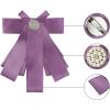 imageAllegra K Womens Pretied Bowknot Beads Bow Tie Elegant Large Ribbon BroochPurple