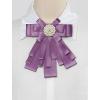 imageAllegra K Womens Pretied Bowknot Beads Bow Tie Elegant Large Ribbon BroochPurple