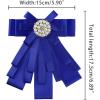 imageAllegra K Womens Pretied Bowknot Beads Bow Tie Elegant Large Ribbon BroochRoyal Blue