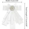 imageAllegra K Womens Pretied Bowknot Beads Bow Tie Elegant Large Ribbon BroochWhite