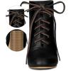 imageAllegra K Womens Round Toe Lace Up Chunky Heels Ankle BootiesBlack