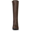 imageAllegra K Womens Round Toe Zip Block Heels Knee High BootsDark Brown