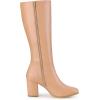 imageAllegra K Womens Round Toe Zip Block Heels Knee High BootsNude