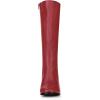 imageAllegra K Womens Round Toe Zip Block Heels Knee High BootsRed