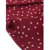 imageAllegra K Womens Ruffle Summer Dots Print 1950s Retro Short Sleeve Button Down Blouse TopBurgundy
