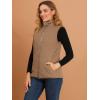 imageAllegra K Womens Stand Collar Zip Up Front Quilted Fleece Vest with Pockets