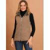 imageAllegra K Womens Stand Collar Zip Up Front Quilted Fleece Vest with Pockets