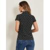 imageAllegra K Womens Vintage Polka Dots Shirt Retro Short Sleeve Button Up TopsBlack