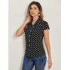 imageAllegra K Womens Vintage Polka Dots Shirt Retro Short Sleeve Button Up TopsBlack