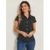 imageAllegra K Womens Vintage Polka Dots Shirt Retro Short Sleeve Button Up TopsBlack