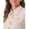 imageAllegra K Womens Vintage Polka Dots Shirt Retro Short Sleeve Button Up TopsDark Beige