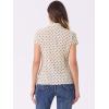 imageAllegra K Womens Vintage Polka Dots Shirt Retro Short Sleeve Button Up TopsDark Beige