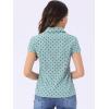 imageAllegra K Womens Vintage Polka Dots Shirt Retro Short Sleeve Button Up TopsDusty Blue