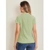 imageAllegra K Womens Vintage Polka Dots Shirt Retro Short Sleeve Button Up TopsGreen