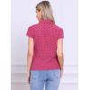 imageAllegra K Womens Vintage Polka Dots Shirt Retro Short Sleeve Button Up TopsHot Pink