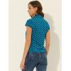 imageAllegra K Womens Vintage Polka Dots Shirt Retro Short Sleeve Button Up TopsLake Blue