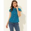 imageAllegra K Womens Vintage Polka Dots Shirt Retro Short Sleeve Button Up TopsLake Blue