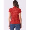 imageAllegra K Womens Vintage Polka Dots Shirt Retro Short Sleeve Button Up TopsRed