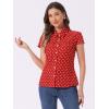 imageAllegra K Womens Vintage Polka Dots Shirt Retro Short Sleeve Button Up TopsRed
