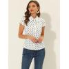 imageAllegra K Womens Vintage Polka Dots Shirt Retro Short Sleeve Button Up TopsWhite