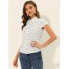 imageAllegra K Womens Vintage Polka Dots Shirt Retro Short Sleeve Button Up TopsWhite