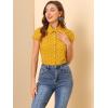 imageAllegra K Womens Vintage Polka Dots Shirt Retro Short Sleeve Button Up TopsYellow