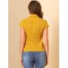 imageAllegra K Womens Vintage Polka Dots Shirt Retro Short Sleeve Button Up TopsYellow