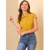 imageAllegra K Womens Vintage Polka Dots Shirt Retro Short Sleeve Button Up TopsYellow