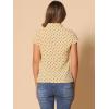 imageAllegra K Womens Vintage Polka Dots Shirt Retro Short Sleeve Button Up TopsYellow Khaki