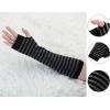 imageAllegra K Womens Winter Warmers Fingerless Thumbhole Elastic Long Knitted Party Costume GlovesBlackdark Gray