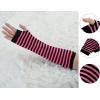 imageAllegra K Womens Winter Warmers Fingerless Thumbhole Elastic Long Knitted Party Costume GlovesBlackfuchsia