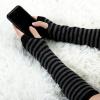 imageAllegra K Womens Winter Warmers Fingerless Thumbhole Elastic Long Knitted Party Costume GlovesBlackgray