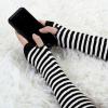 imageAllegra K Womens Winter Warmers Fingerless Thumbhole Elastic Long Knitted Party Costume GlovesBlackwhite