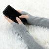 imageAllegra K Womens Winter Warmers Fingerless Thumbhole Elastic Long Knitted Party Costume GlovesLight Gray