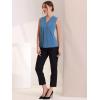 imageAllegra K Womens Work Sleeveless Blouse Business Casual V Neck Tank TopsBlue Gray