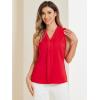 imageAllegra K Womens Work Sleeveless Blouse Business Casual V Neck Tank TopsRed