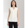 imageAllegra K Womens Work Sleeveless Blouse Business Casual V Neck Tank TopsWhite