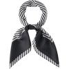 imageAllegra K 70cm Women Stripe Print Square Scarves Kerchief Neck Scarf Neckerchief HeadbandBlack White